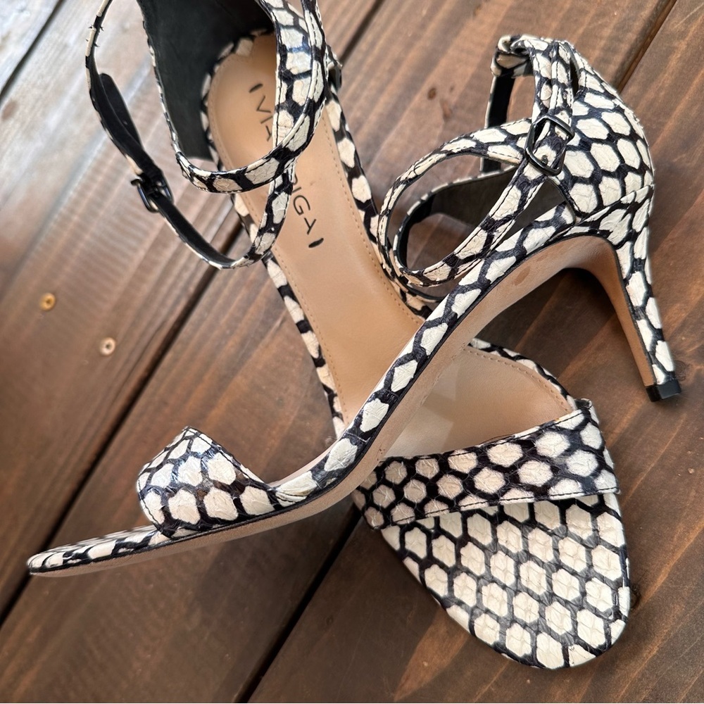 Via Spiga High Heel Sandals | Size 9.5M (EU 39.5) | Snakeskin Print | Excellent - Picture 11 of 11